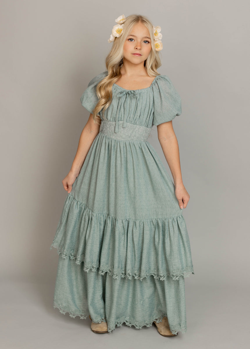 Casidy Dress in Dusty Aqua