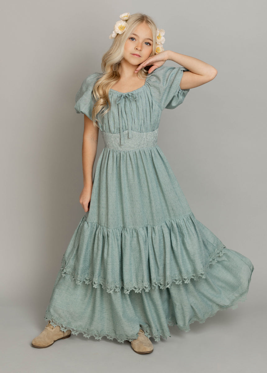 Casidy Dress in Dusty Aqua