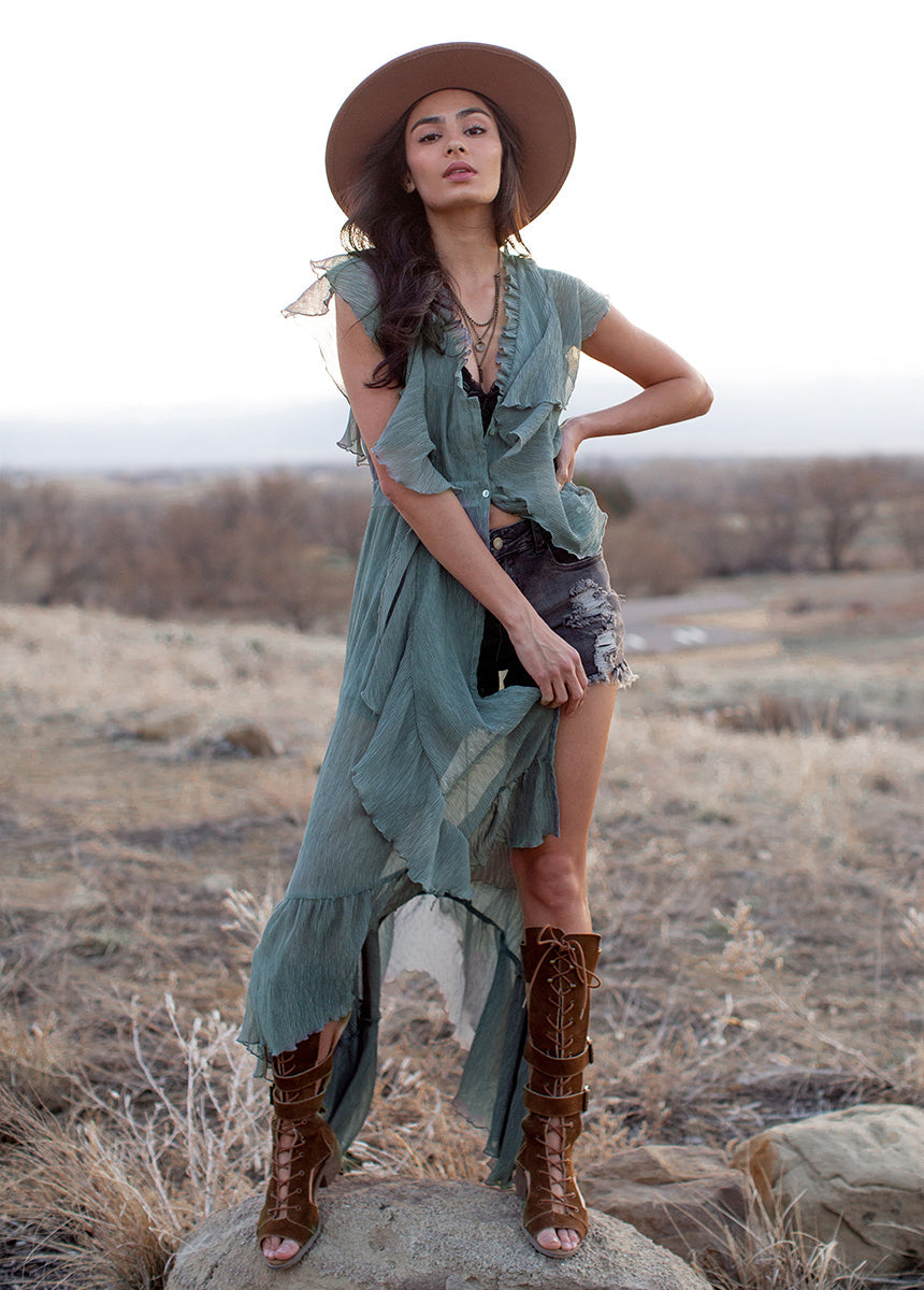 Cass Dress in Island Sage