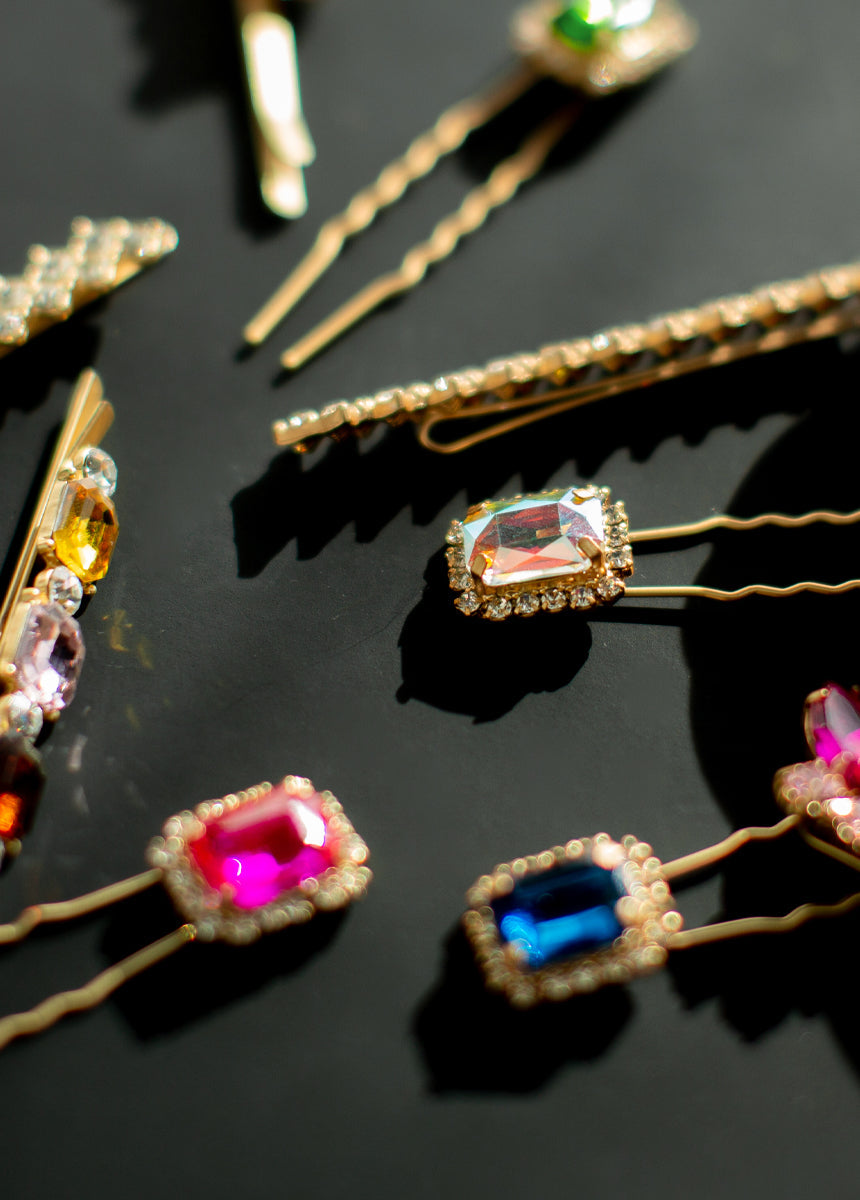 Celaena Hairpin Set in Jewel Tone Multi