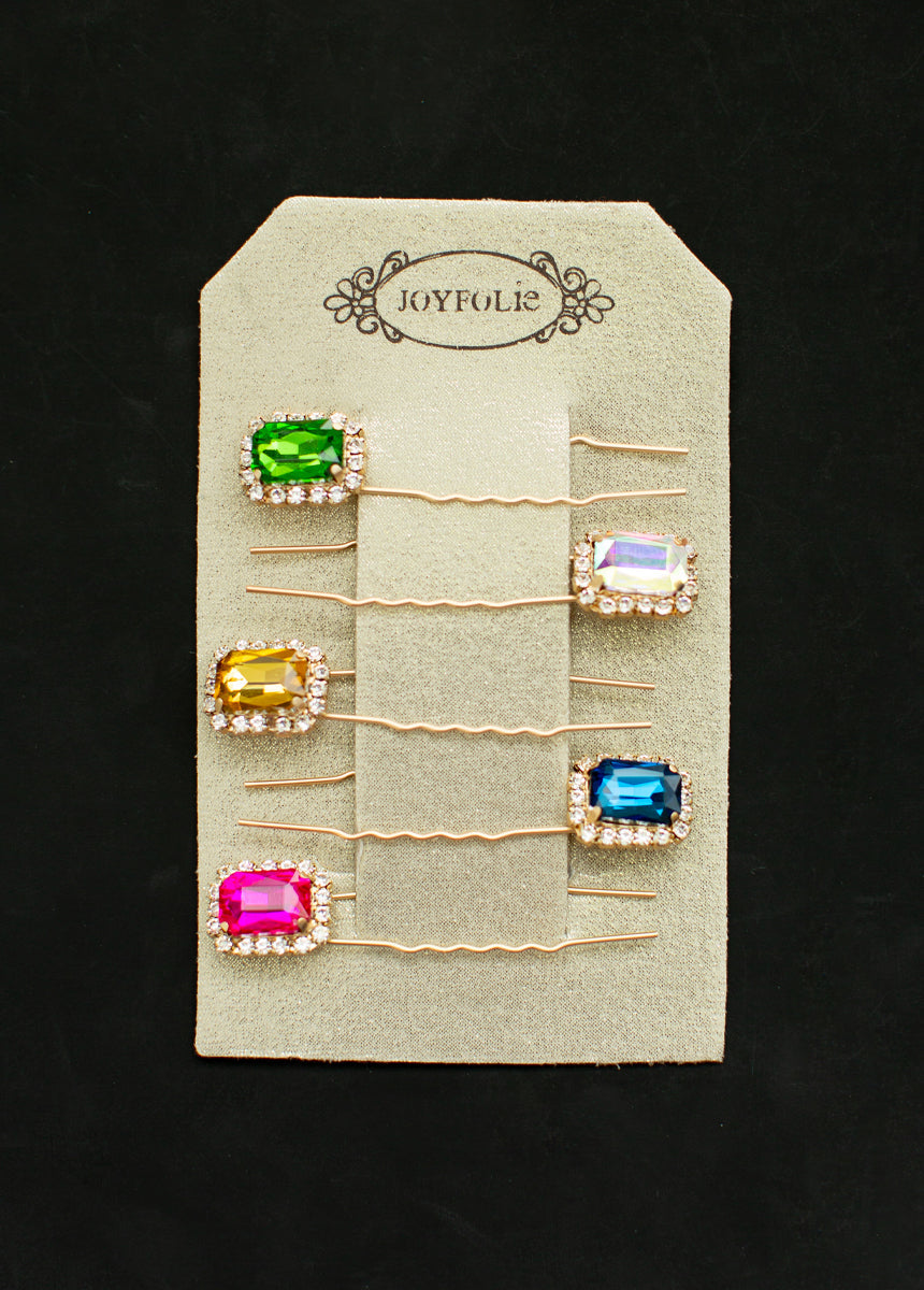 Celaena Hairpin Set in Jewel Tone Multi