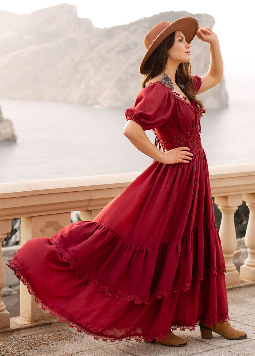Cristina Dress in Crimson
