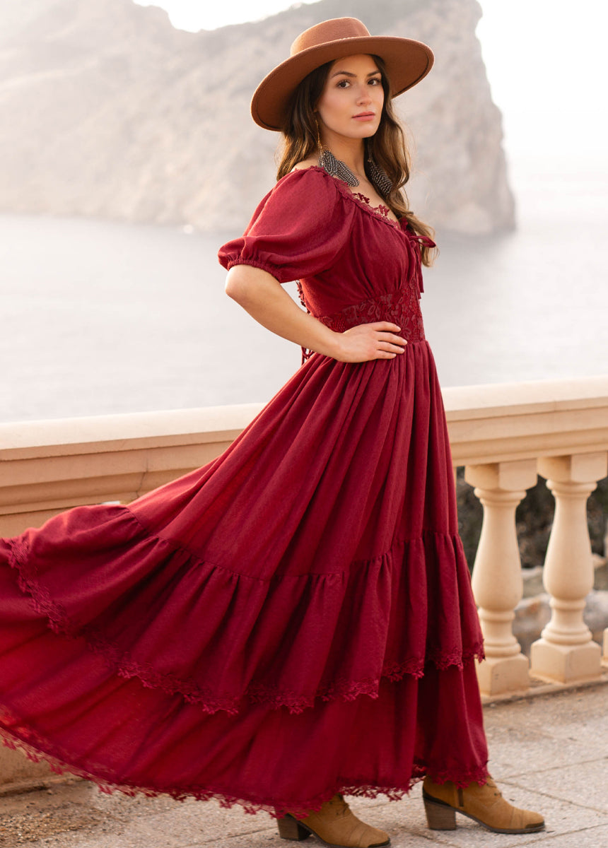 Cristina Dress in Crimson