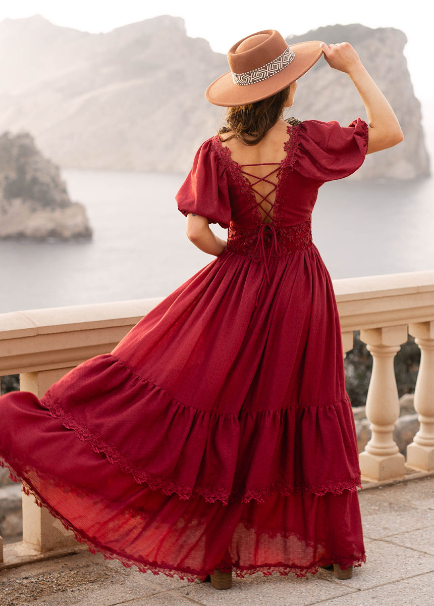 Cristina Dress in Crimson