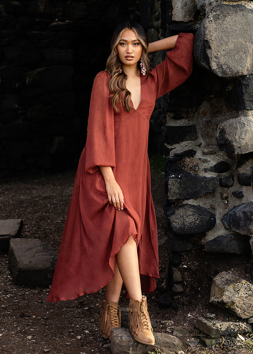 Crystal Dress in Terracotta