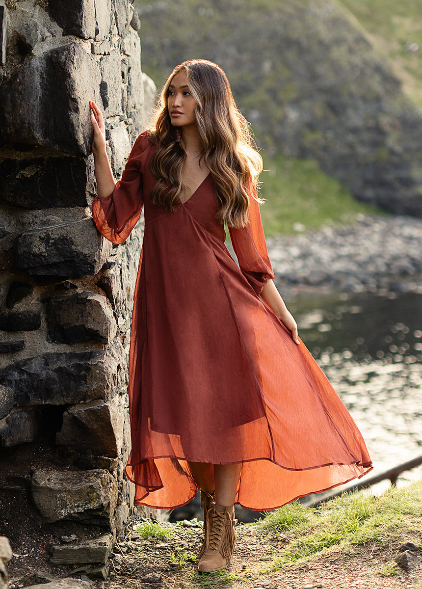 Crystal Dress in Terracotta