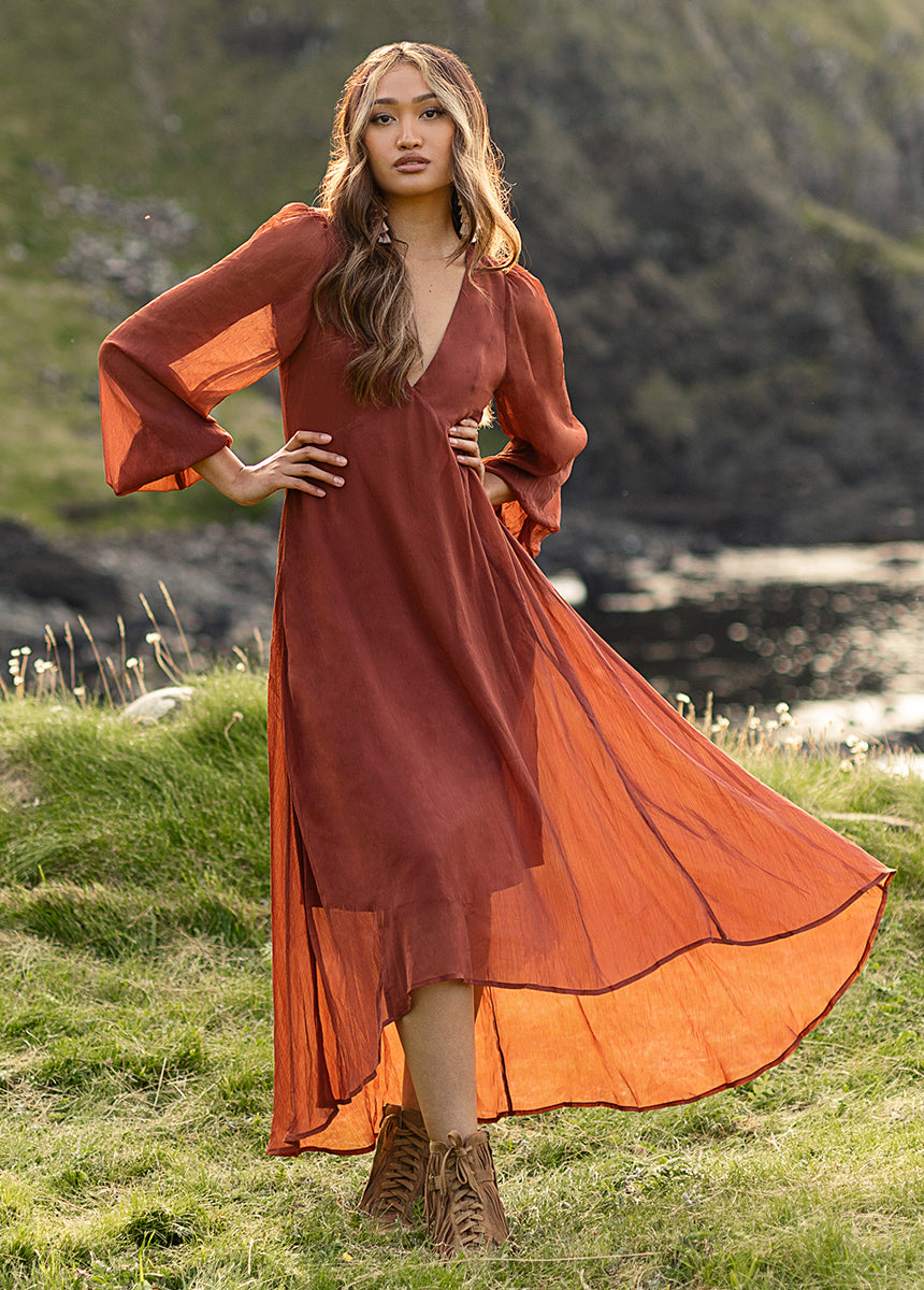 Crystal Dress in Terracotta