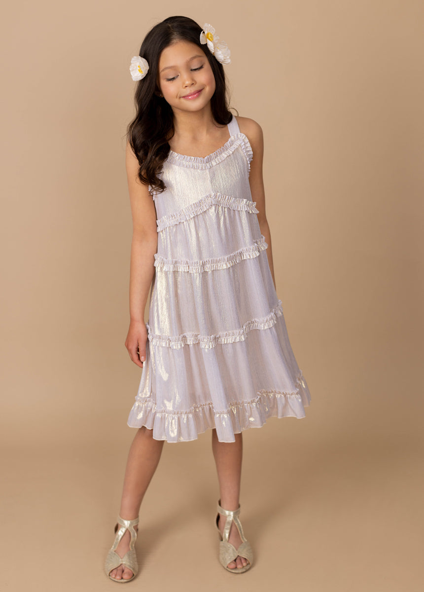 Darana Dress in Metallic Gold