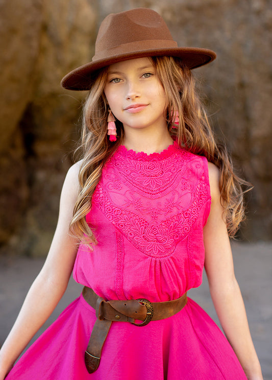 Delfinne Top in Fuchsia