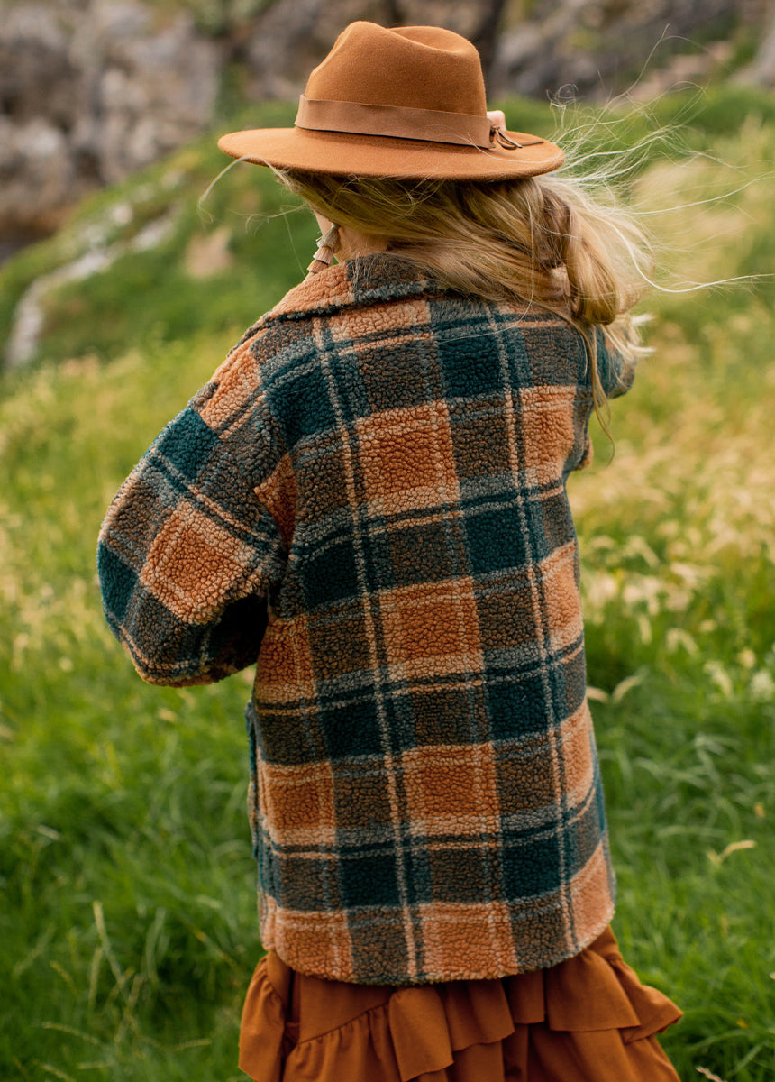 Gertrude Coat in Camel Plaid