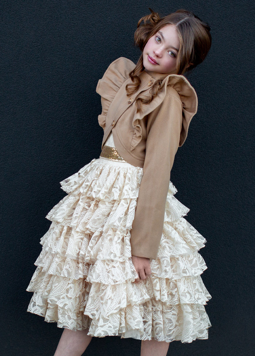 Anouk Petticoat Dress in Vintage Ivory