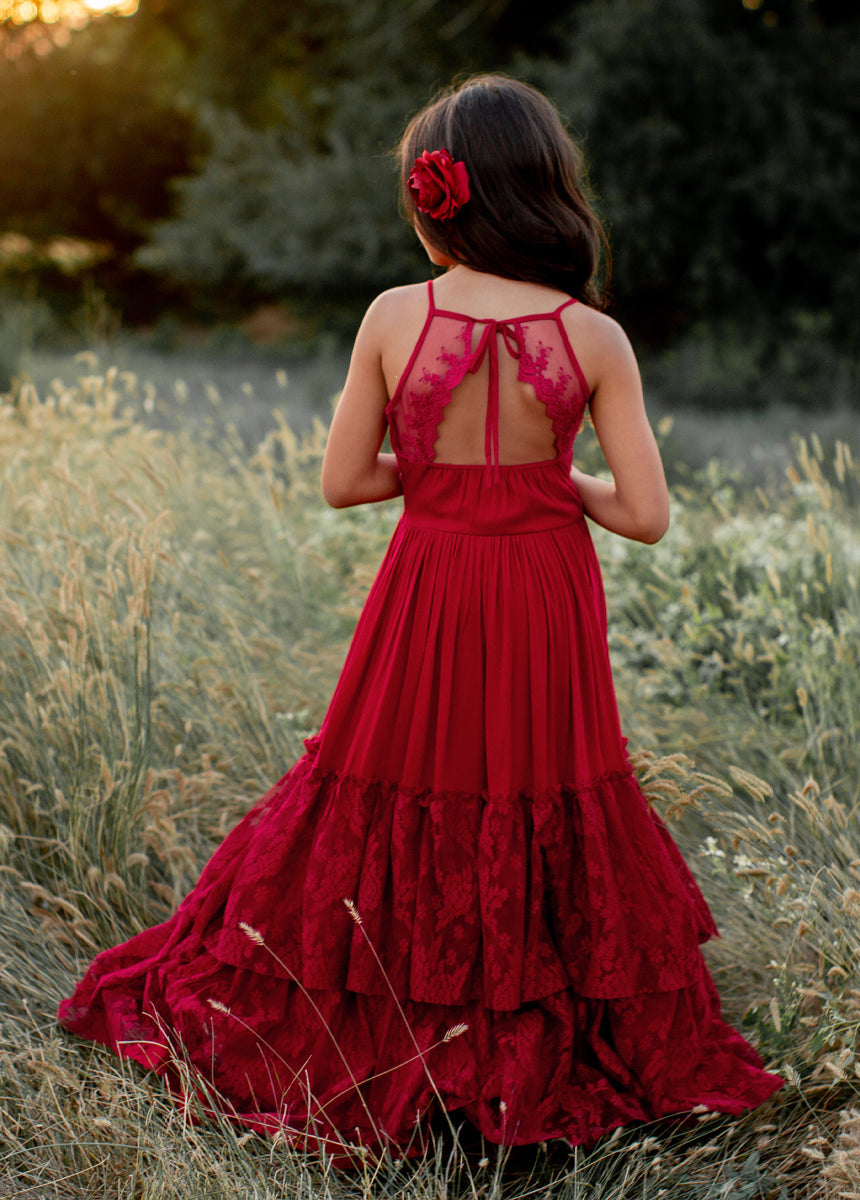 Catrin Dress in Crimson
