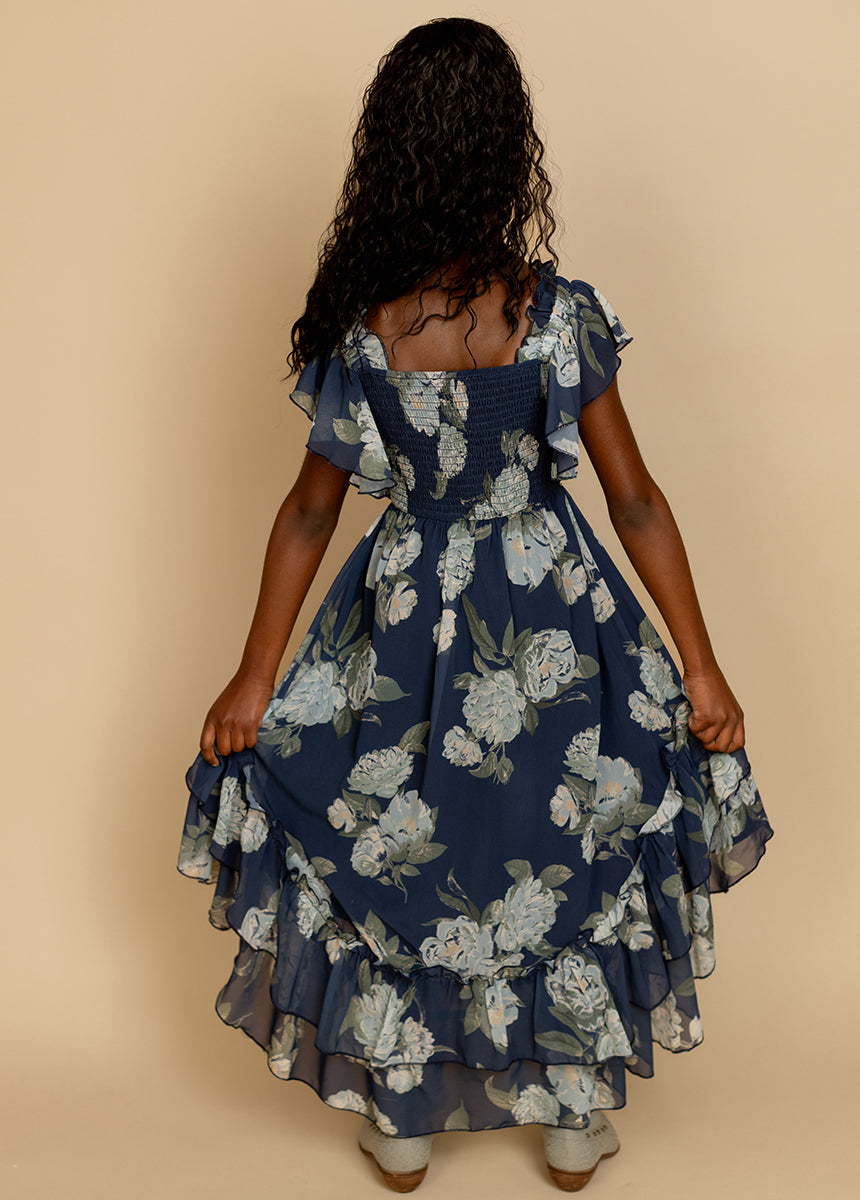 Dimia Dress in Large Navy Floral