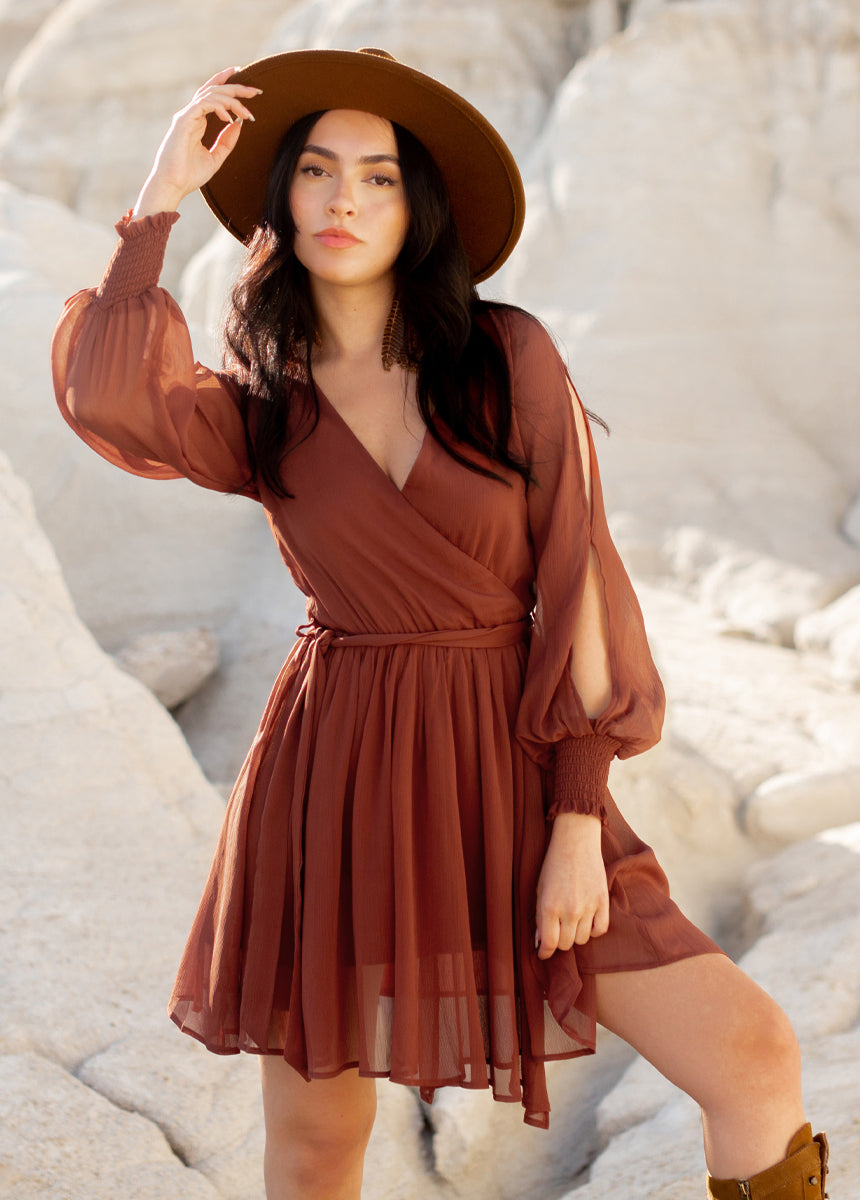 Ani Dress in Rust