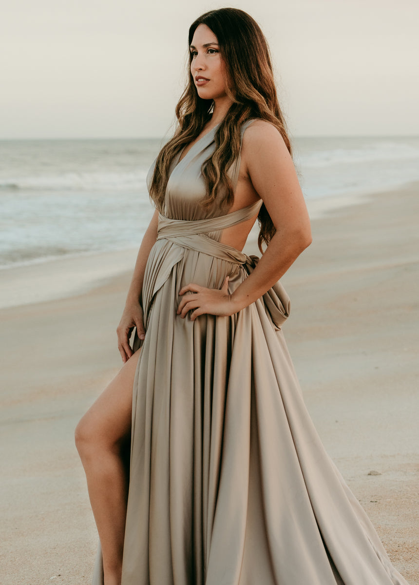 June Impact Dress in Stone