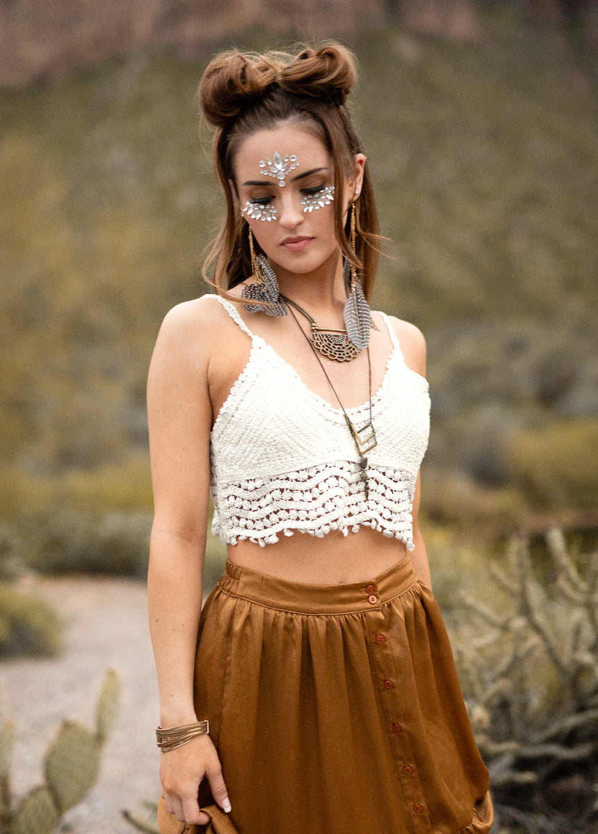 Sonnet Crochet Top in White