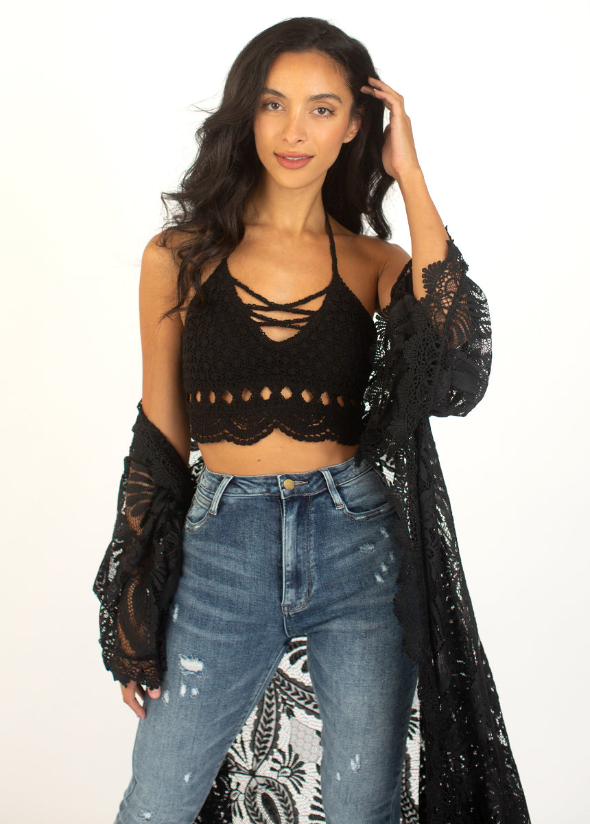 Kindred Crochet Top in Black