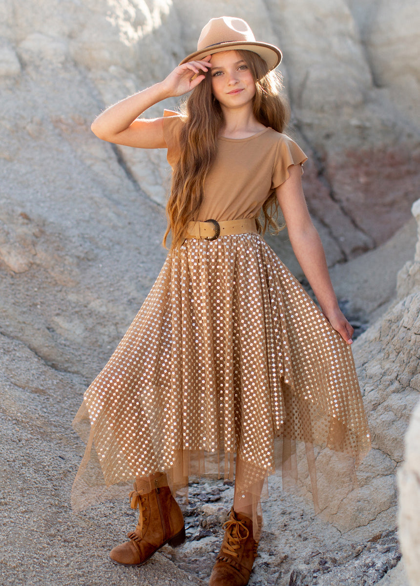 Tina Dress in Light Tan