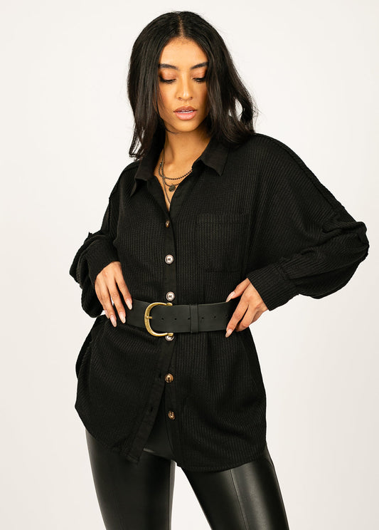 Zosi Leather Belt in Black