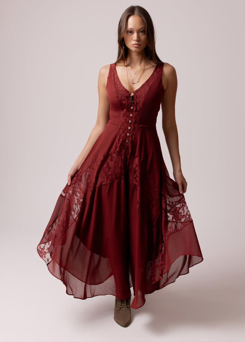 Eirini Dress in Wine