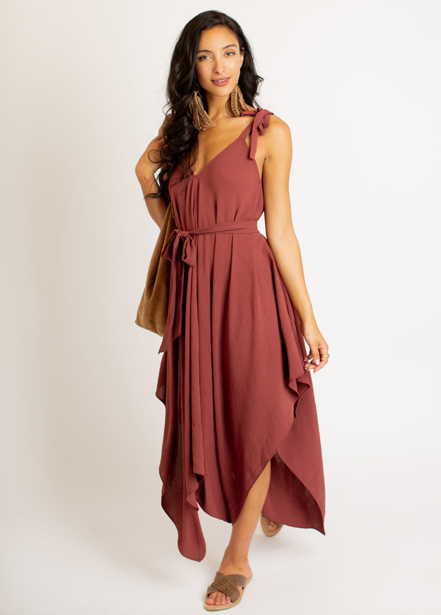 Ellio Dress in Marsala