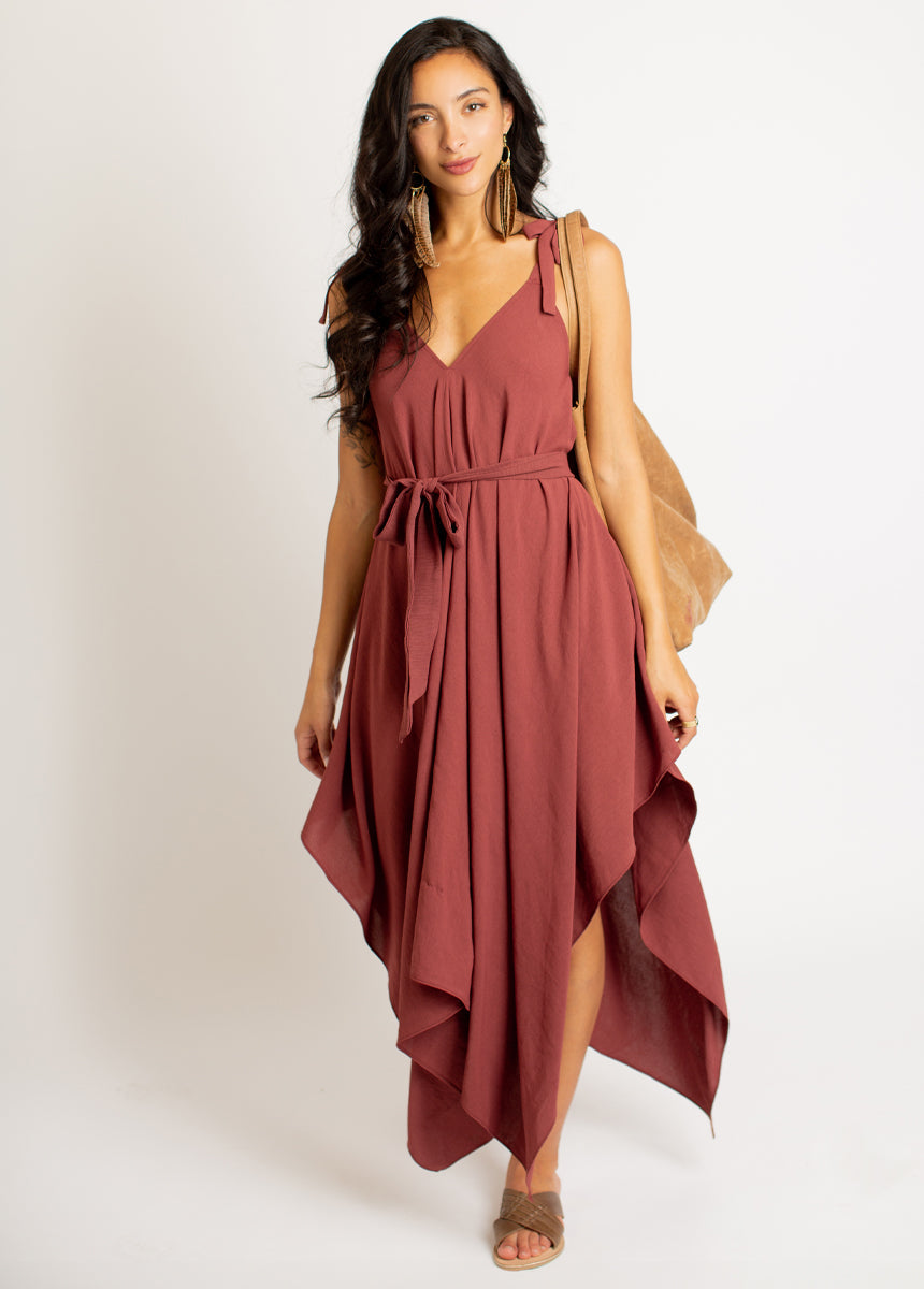 Ellio Dress in Marsala