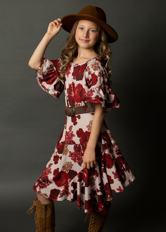 Emilia Dress in Blush Rose