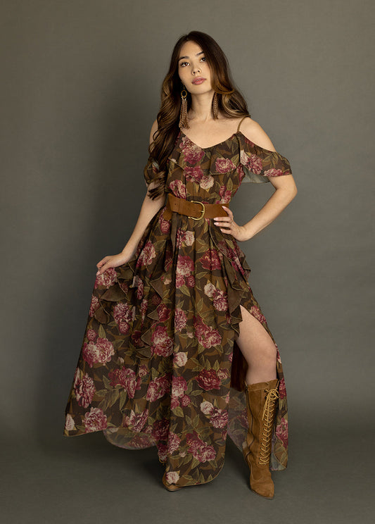 Faydon Dress in Bistre Floral
