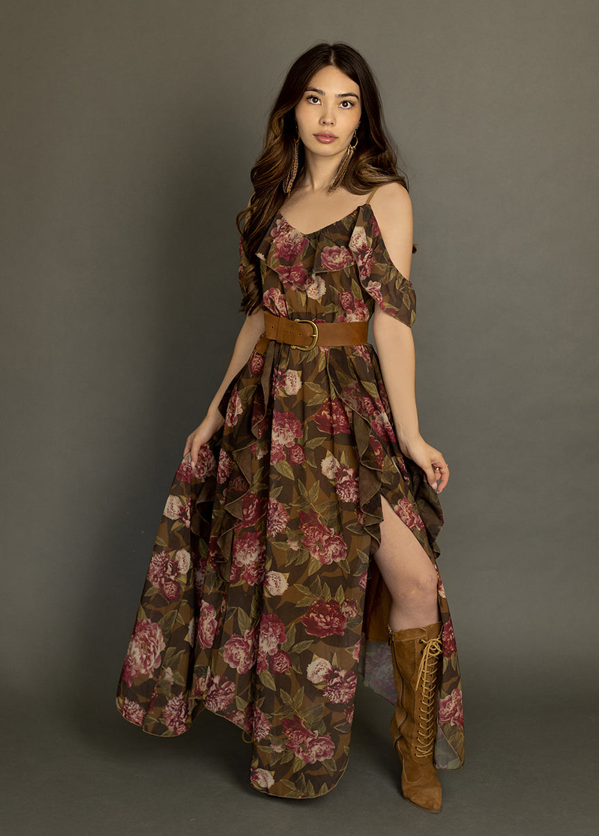 Faydon Dress in Bistre Floral