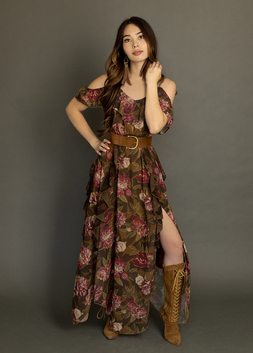 Faydon Dress in Bistre Floral