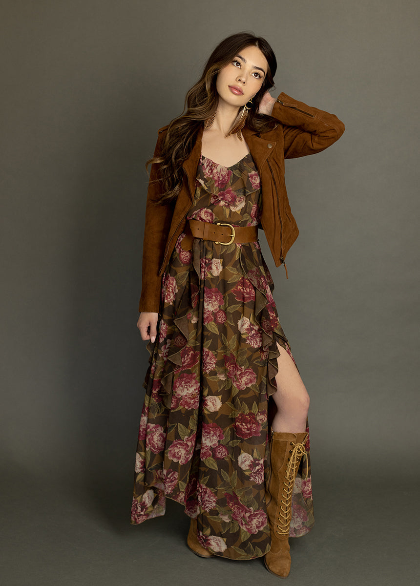 Faydon Dress in Bistre Floral