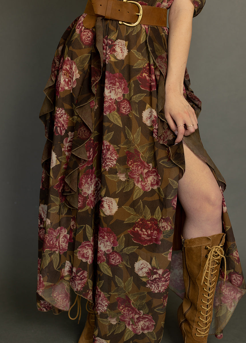 Faydon Dress in Bistre Floral