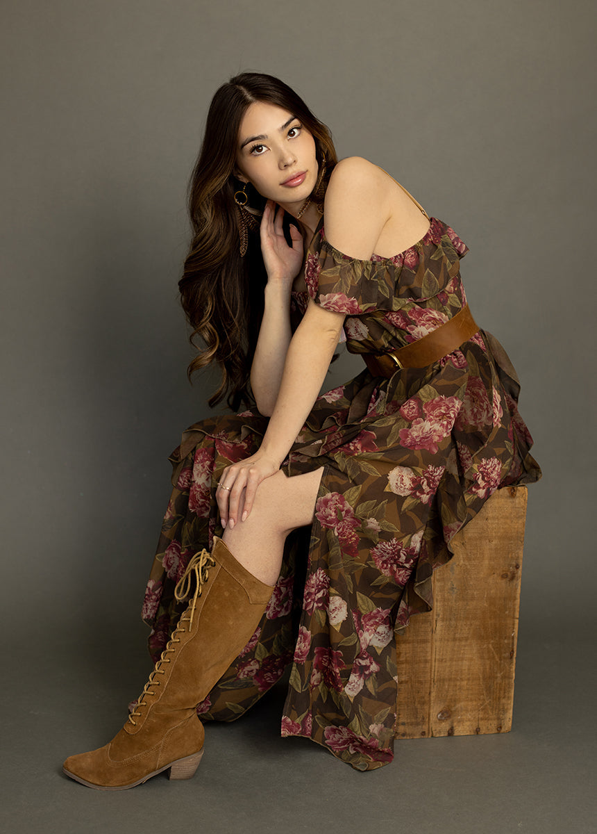 Faydon Dress in Bistre Floral
