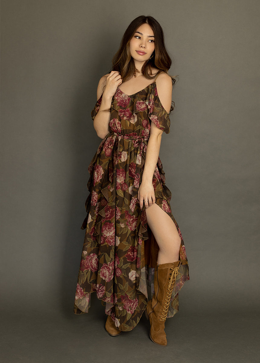 Faydon Dress in Bistre Floral