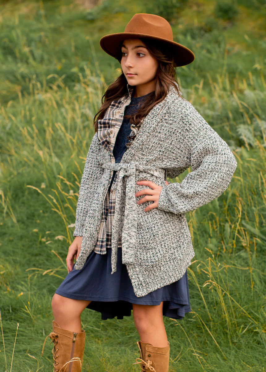 Orlagh Cardi in Cream Black Marl