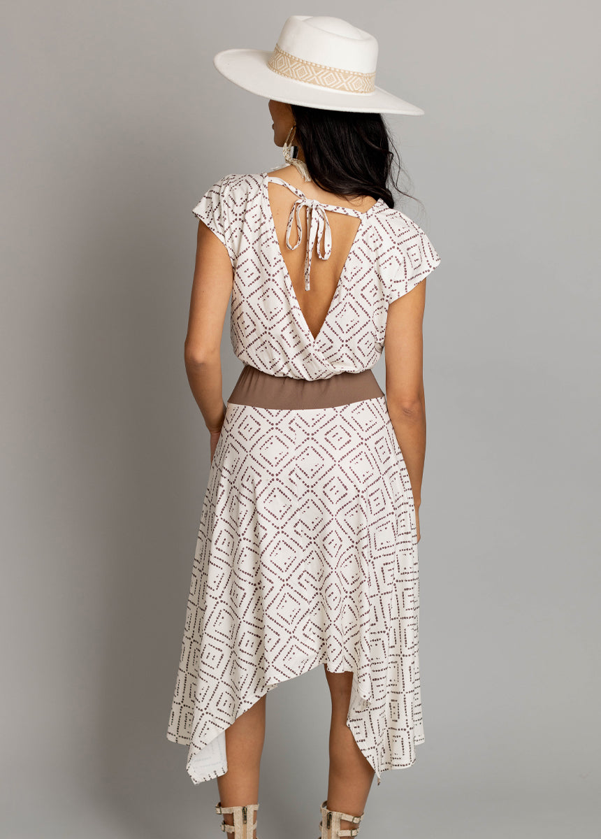 Fenly Dress in Cream Boho Geo