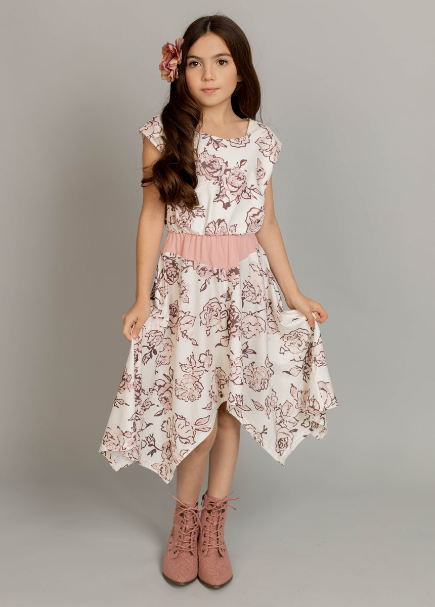 Fenlie Dress in Cream Boho Floral