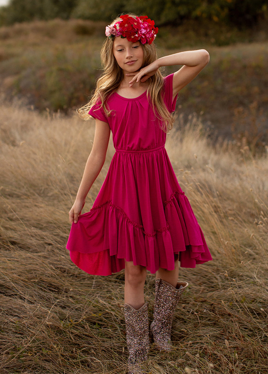 Flora Crown in Crimson Blush