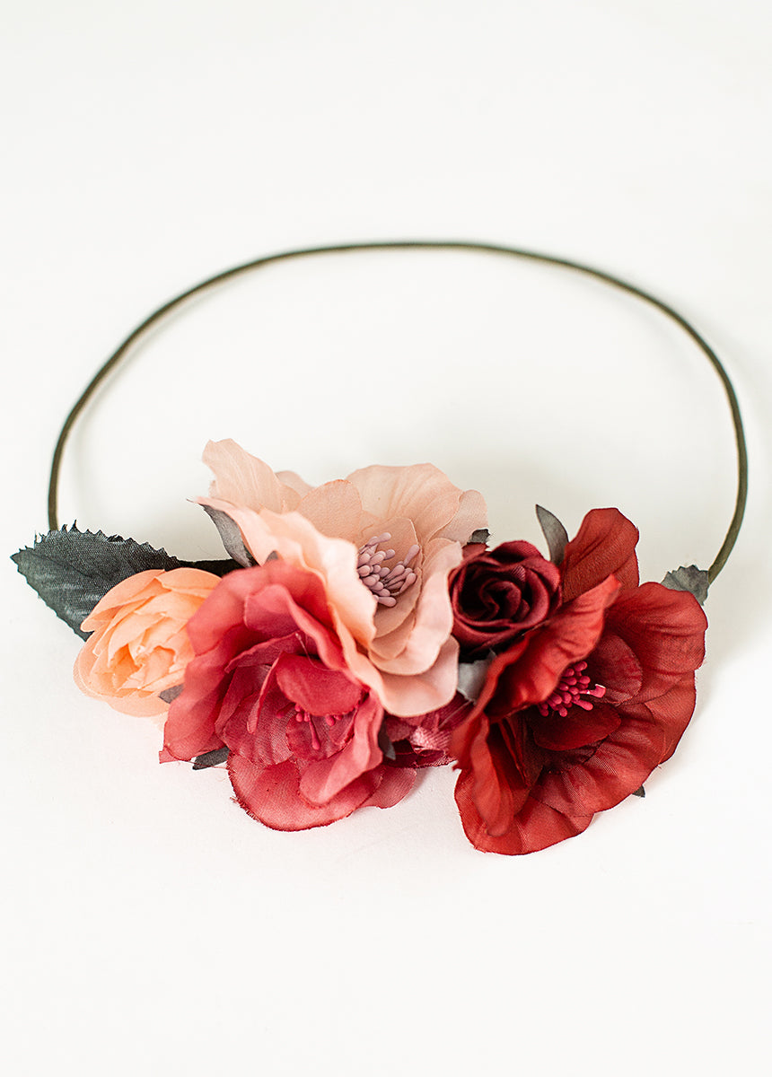 Orly Flower Crown in Dusty Pink