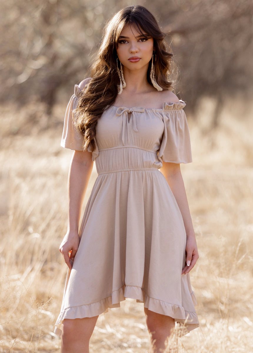 Fran Dress in Light Taupe