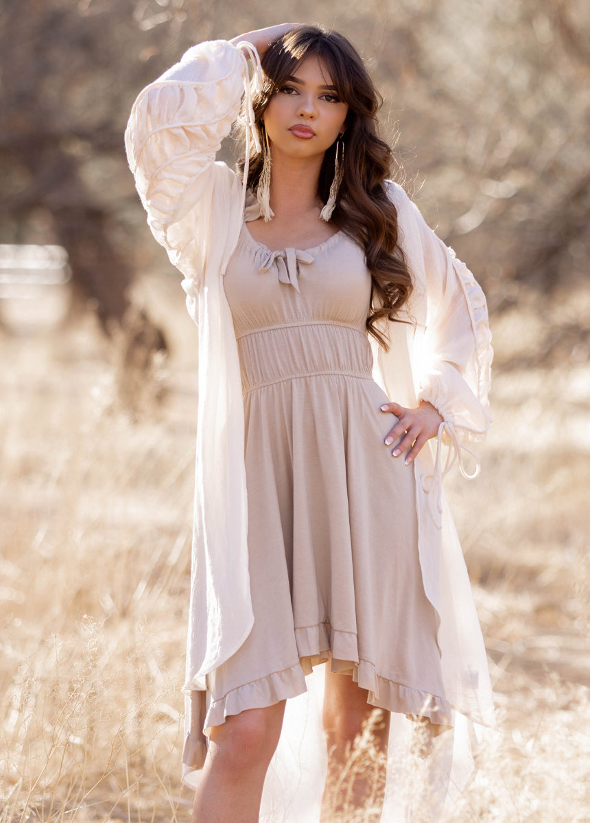 Fran Dress in Light Taupe