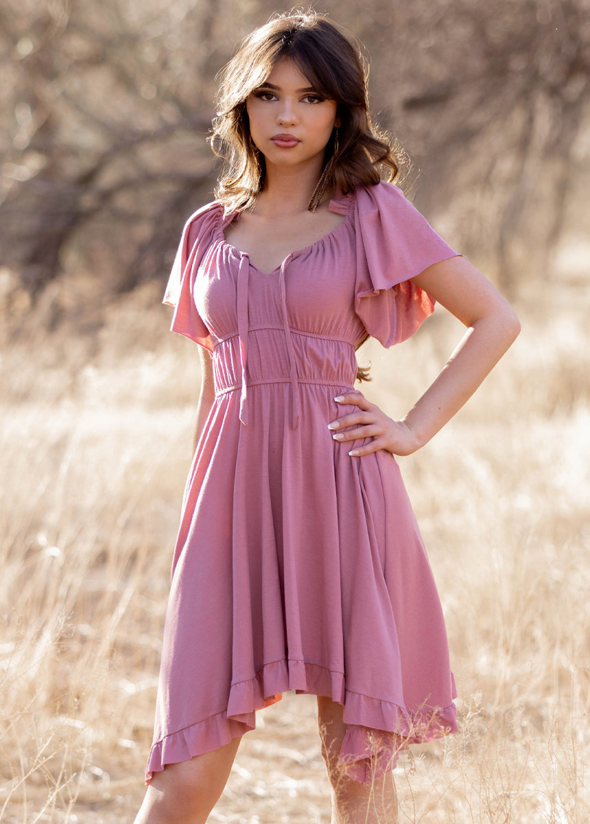 Fran Dress in Mauve