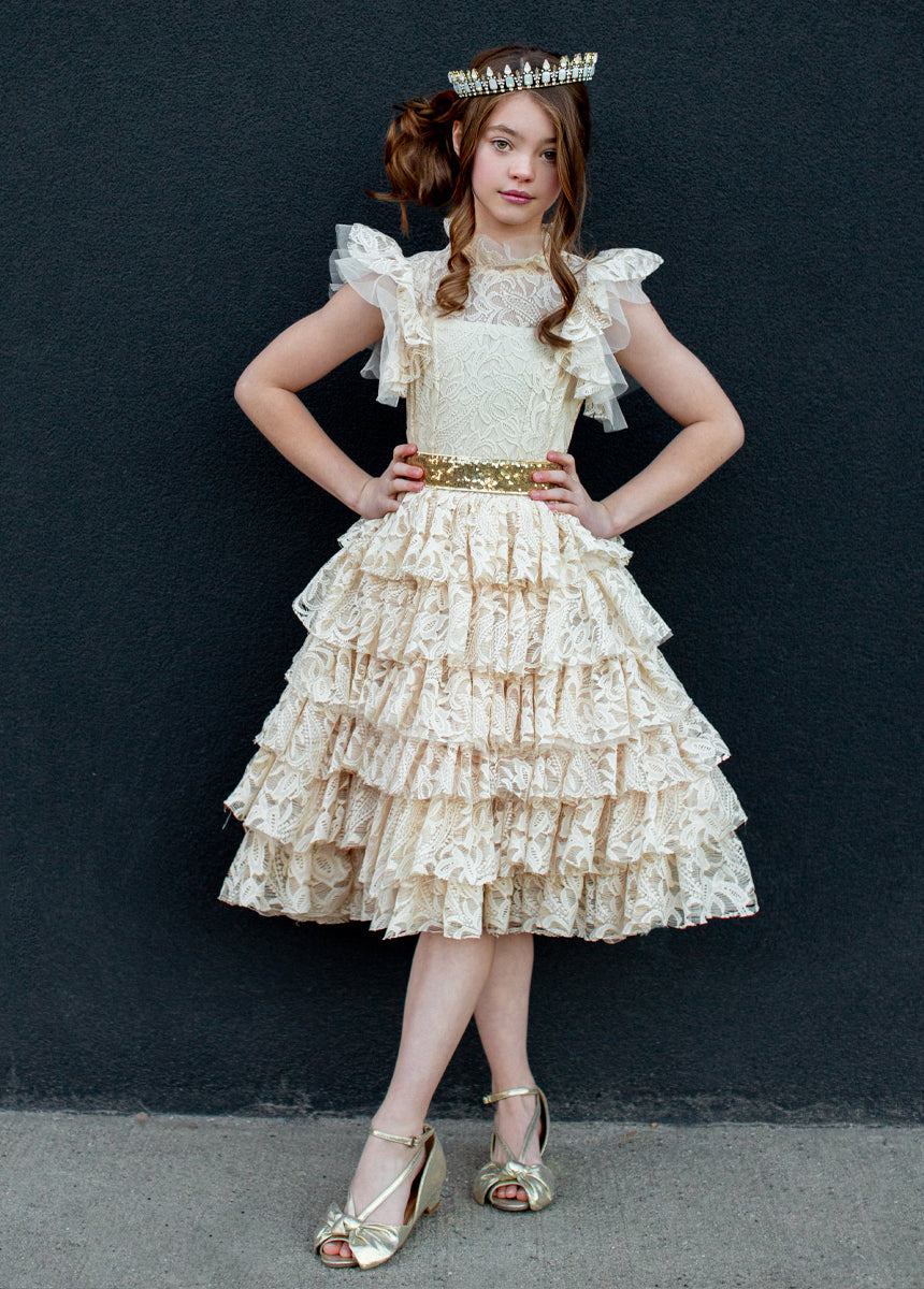 Anouk Petticoat Dress in Vintage Ivory