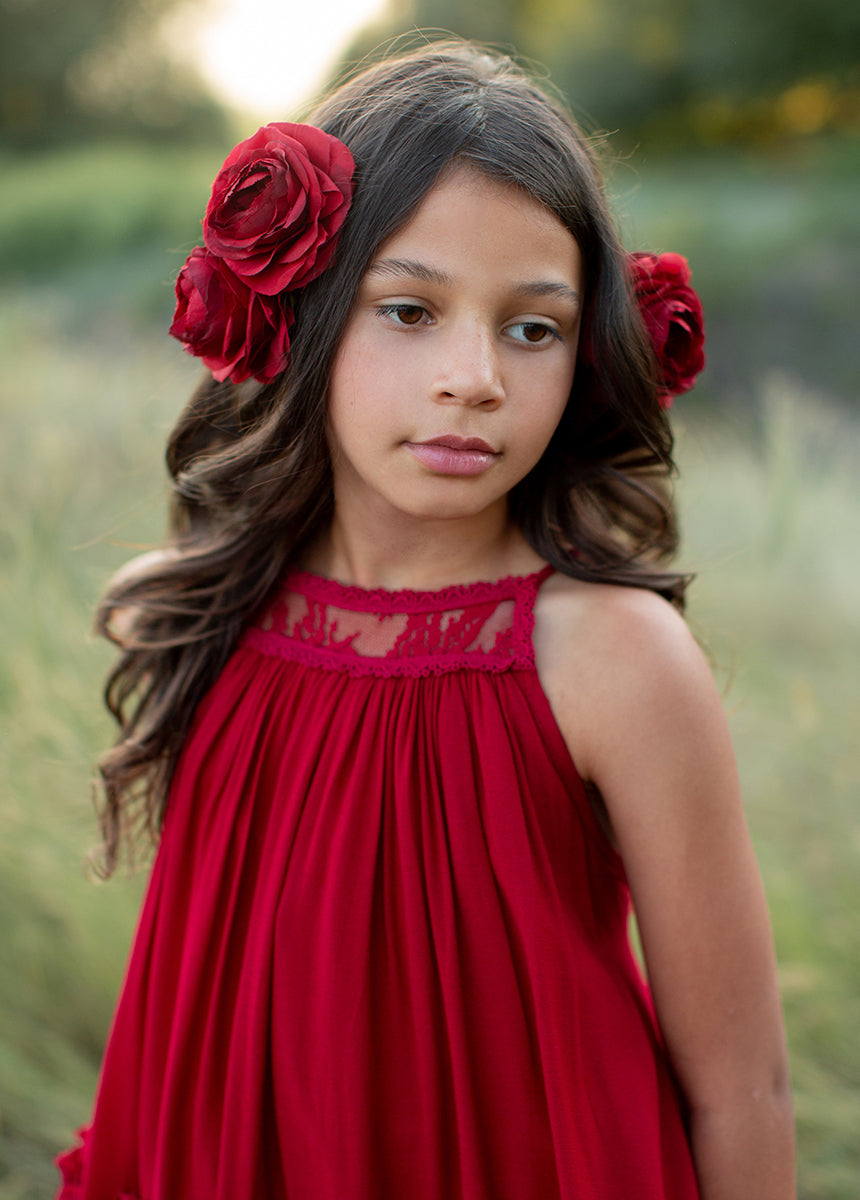 Catrina Dress in Crimson