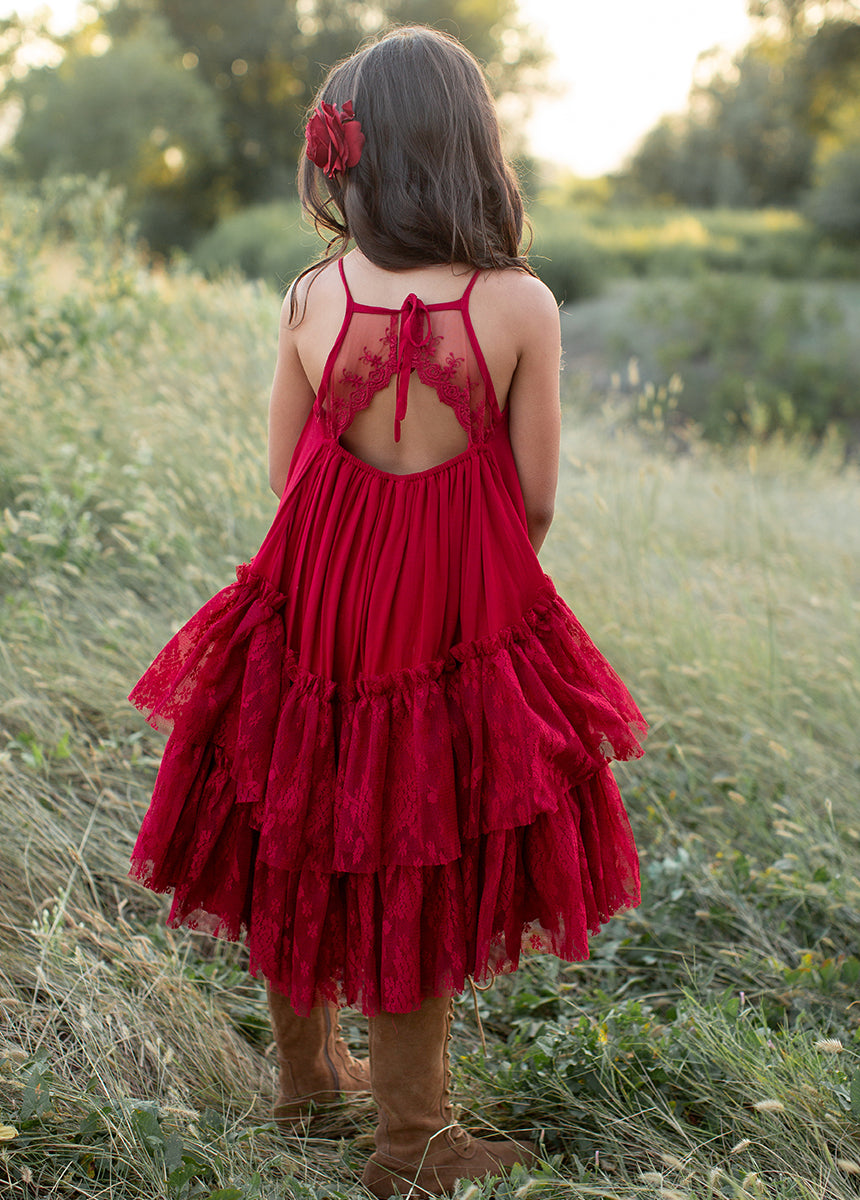 Catrina Dress in Crimson