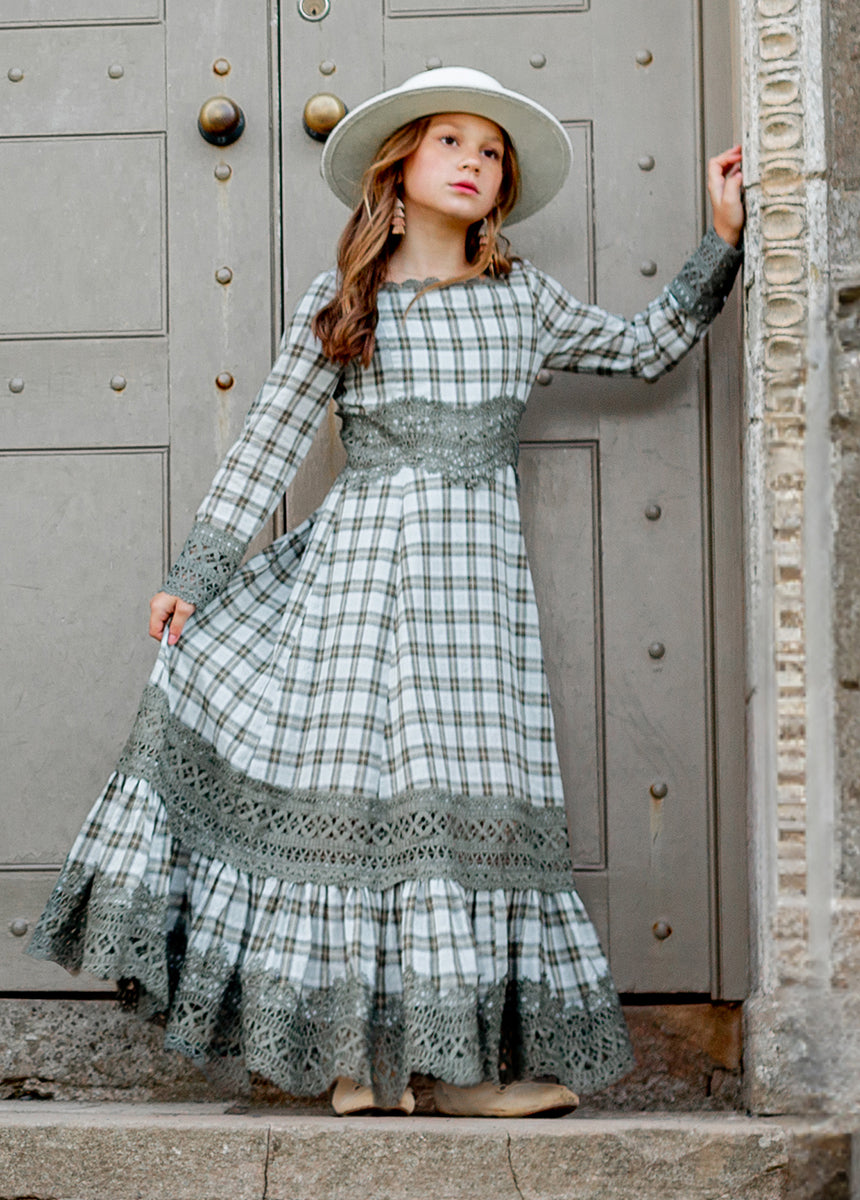 Rosi Dress in Smoke Blue Plaid