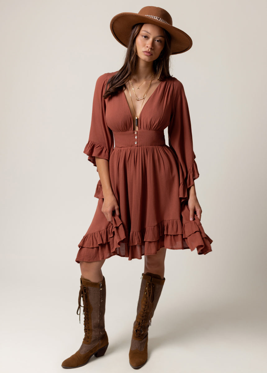 Galinda Dress in Clay