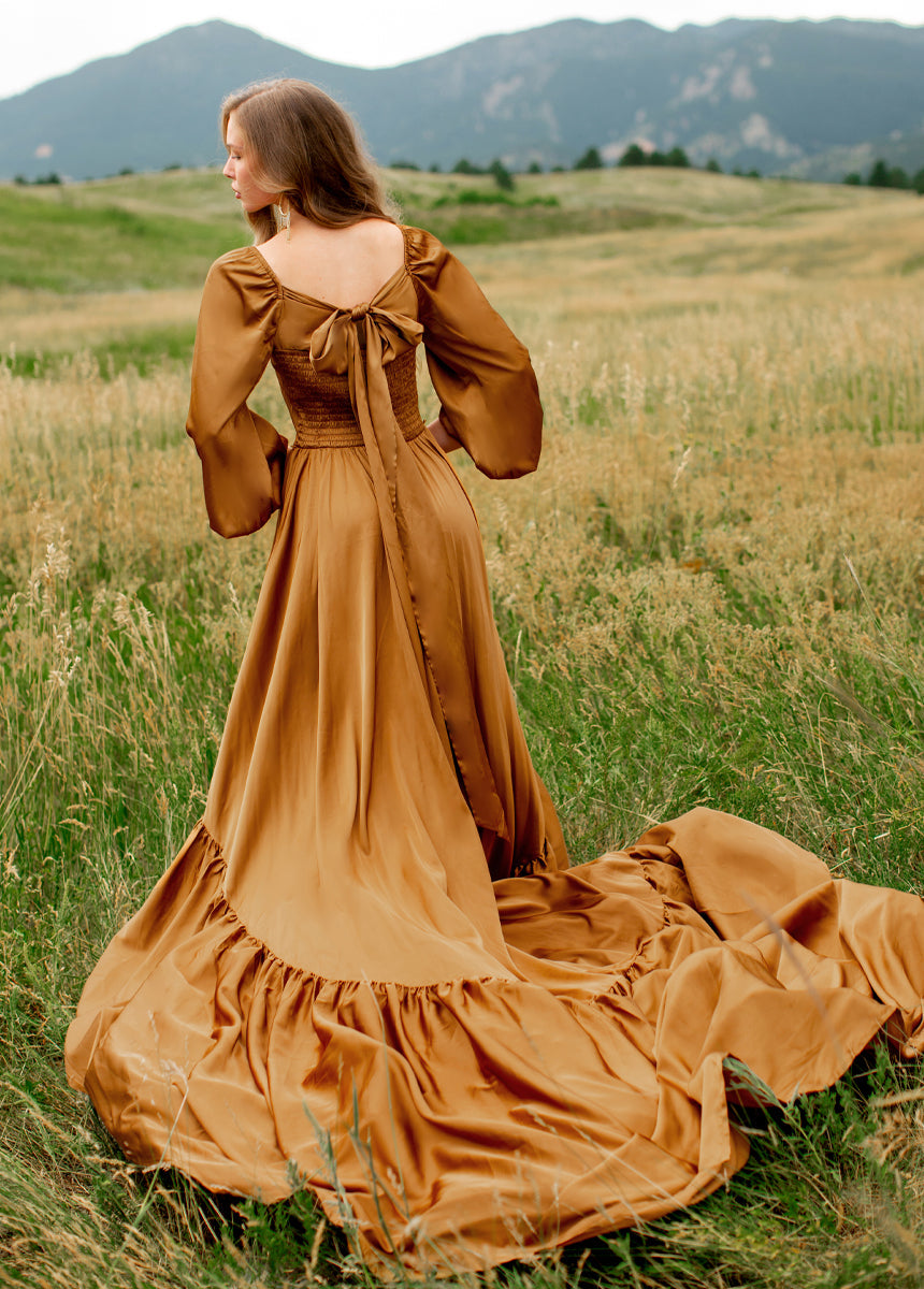 Lorna Impact Dress in Dark Honey