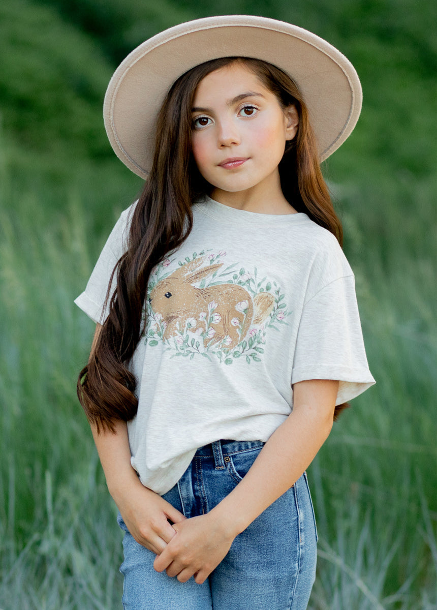Bunny Tee in Heather Oat