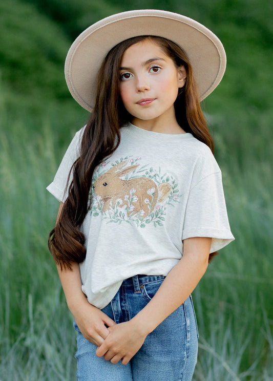 Bunny Tee in Heather Oat